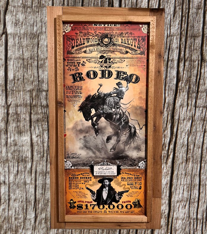 Framed Deadwood South Dakota Rodeo Poster Shop Wyoming