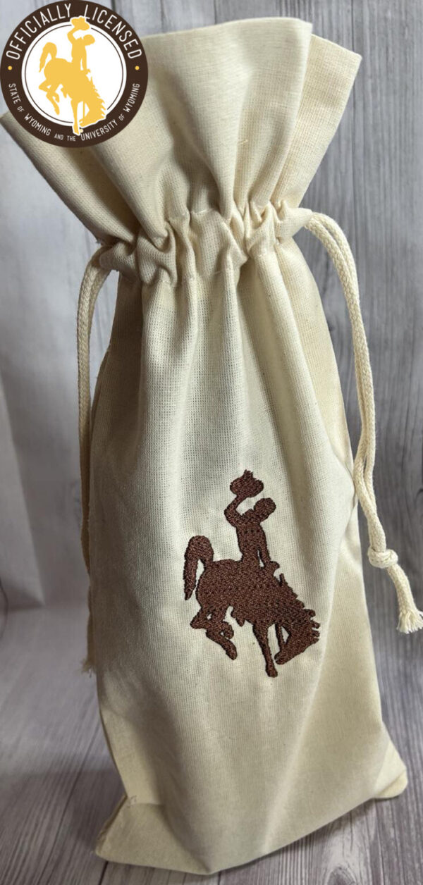 Shop Wyoming University of Wyoming Licensed Embroidered Wine Bag, UWYO Gift Bag, Steamboat