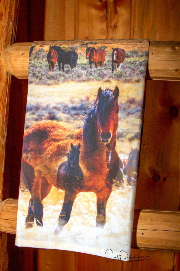 Shop Wyoming WILD HORSE MONTAGE FLOUR SACK TOWEL