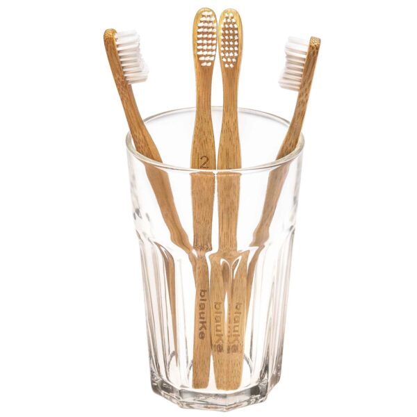 Shop Wyoming Bamboo Toothbrush Set 4-Pack – Bamboo Toothbrushes with Medium Bristles for Adults – Eco-Friendly, Biodegradable, Natural Wooden Toothbrushes