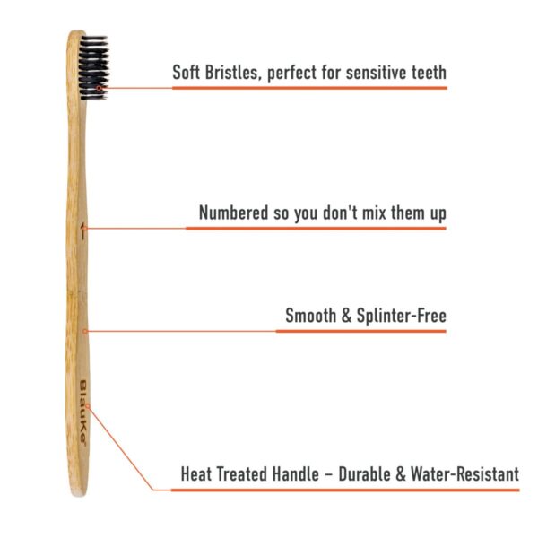 Shop Wyoming Bamboo Toothbrush Set 4-Pack – Bamboo Toothbrushes with Soft Bristles for Adults – Eco-Friendly, Biodegradable, Natural Wooden Toothbrushes