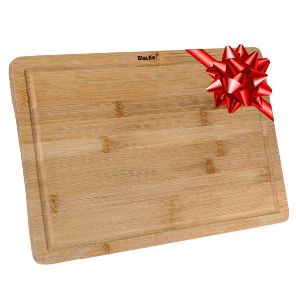 Shop Wyoming Wood Cutting Board for Kitchen 15×10 inch – Wooden Serving Tray – Large Bamboo Chopping Board with Juice Groove and Handles