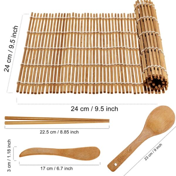 Shop Wyoming Bamboo Sushi Making Kit with 2 Sushi Rolling Mats, 5 Pairs of Reusable Bamboo Chopsticks, 1 Rice Paddle and 1 Spreader – Beginner Sushi Kit