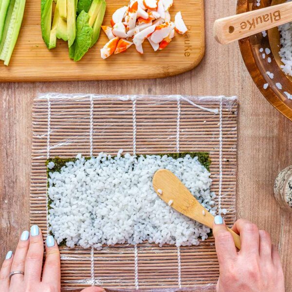 Shop Wyoming Bamboo Sushi Making Kit with 2 Sushi Rolling Mats, 5 Pairs of Reusable Bamboo Chopsticks, 1 Rice Paddle and 1 Spreader – Beginner Sushi Kit