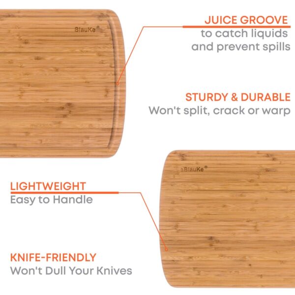 Shop Wyoming Extra Large Wood Cutting Board 18×12 inch – Butcher Block with Juice Groove, Serving Tray – Wooden Chopping Board for Kitchen