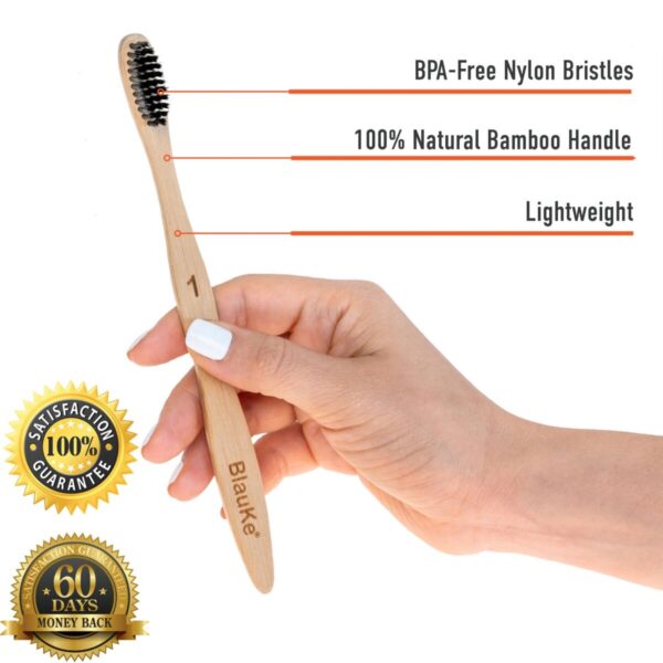 Shop Wyoming Bamboo Toothbrush Set 4-Pack – Bamboo Toothbrushes with Soft Bristles for Adults – Eco-Friendly, Biodegradable, Natural Wooden Toothbrushes