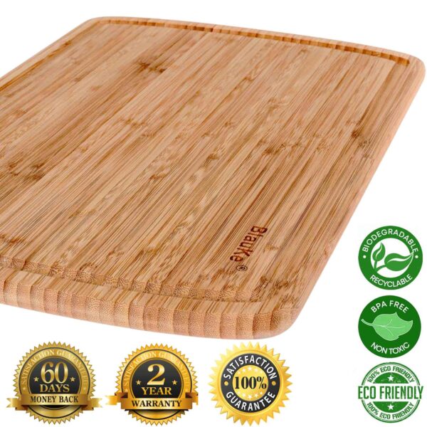 Shop Wyoming Extra Large Wood Cutting Board 18×12 inch – Butcher Block with Juice Groove, Serving Tray – Wooden Chopping Board for Kitchen