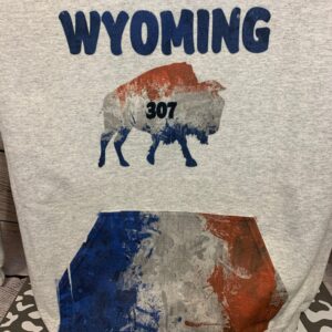 Shop Wyoming Wyoming 307 Hoodie red, white, and blue