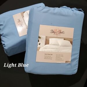 Shop Wyoming Luxurious Brushed Microfiber Bed Sheets – Light Blue