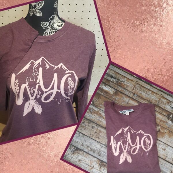 Shop Wyoming Icons of Wyoming ~Heather Maroon~ Long Sleeve tee