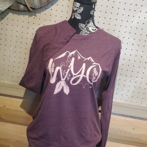 Shop Wyoming Icons of Wyoming ~Heather Maroon~ Long Sleeve tee