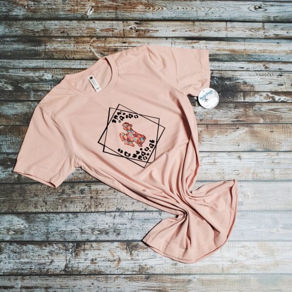 Shop Wyoming Cheetah Aztec Bucking Horse & Rider®️~ Peach Tee