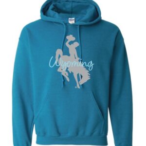 Shop Wyoming Wyoming Cowboys teal and grey Hoodie