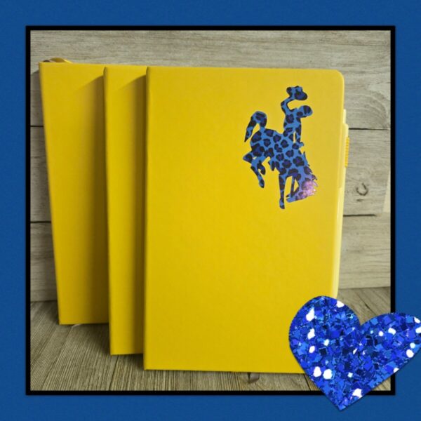 Shop Wyoming Big Bucking Horse Note Pad w/pen ~ Yellow & Royal Cheetah