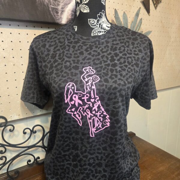 Shop Wyoming Buckin for a Cure~ Cheetah Unisex Cut Tee