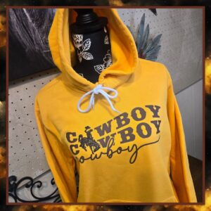 Shop Wyoming Those Cowboys ~Wyo Bella Gold Hoodie