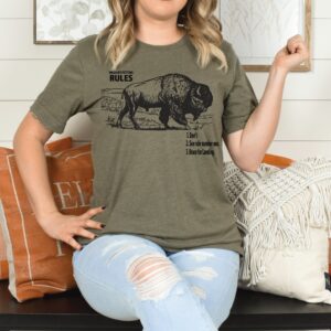 Shop Wyoming WY Wildlife Rules T-Shirt-Brace for Landing