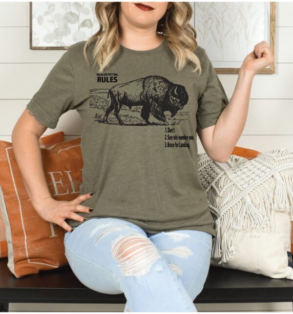 Shop Wyoming WY Wildlife Rules T-Shirt-Brace for Landing