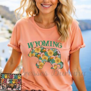 Shop Wyoming WYOMING Flower Bear T-Shirt