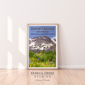 Shop Wyoming The Snowy Range Mountains Wildflowers, Medicine Bow National Forest 12×18 High Quality Vintage Poster Art Print – Original Artwork