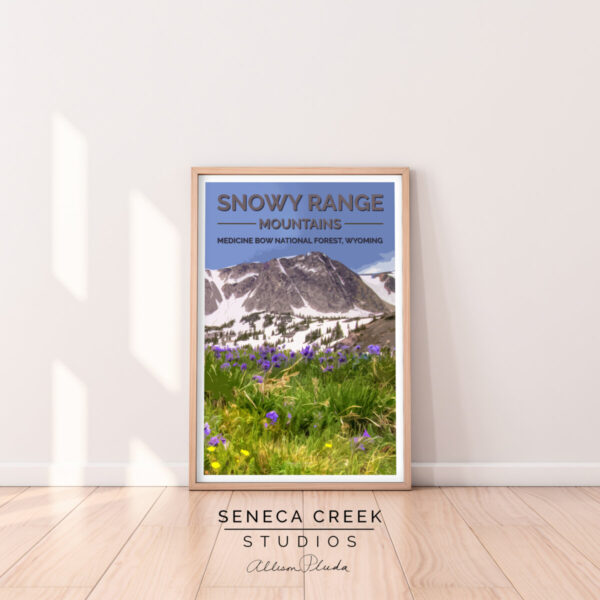 Shop Wyoming The Snowy Range Mountains Wildflowers, Medicine Bow National Forest 12×18 High Quality Vintage Poster Art Print – Original Artwork