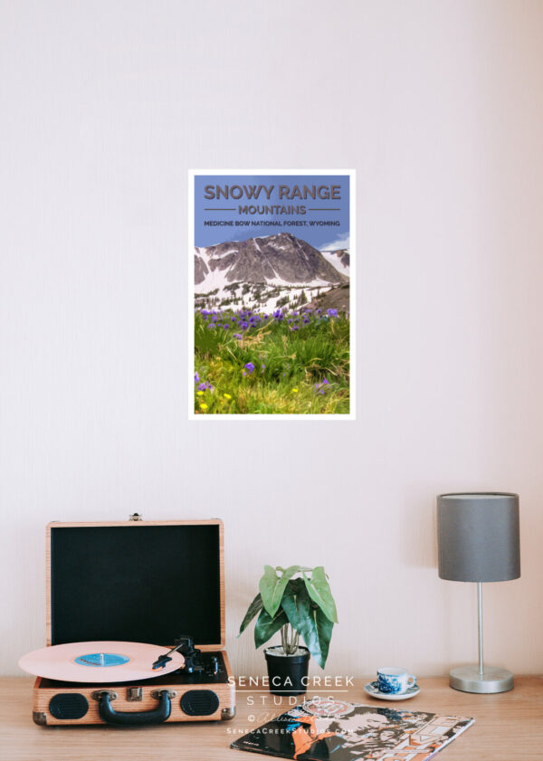 Shop Wyoming The Snowy Range Mountains Wildflowers, Medicine Bow National Forest 12×18 High Quality Vintage Poster Art Print – Original Artwork