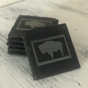 Shop Wyoming Square Wyoming Flag Slate Coaster Set