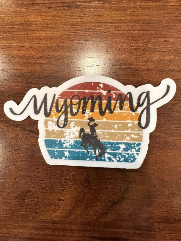 Shop Wyoming Exclusive Wyoming multicolor Design 3″ Sticker