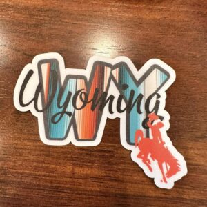 Shop Wyoming Exclusive Wyoming Teal Design 3″ Sticker