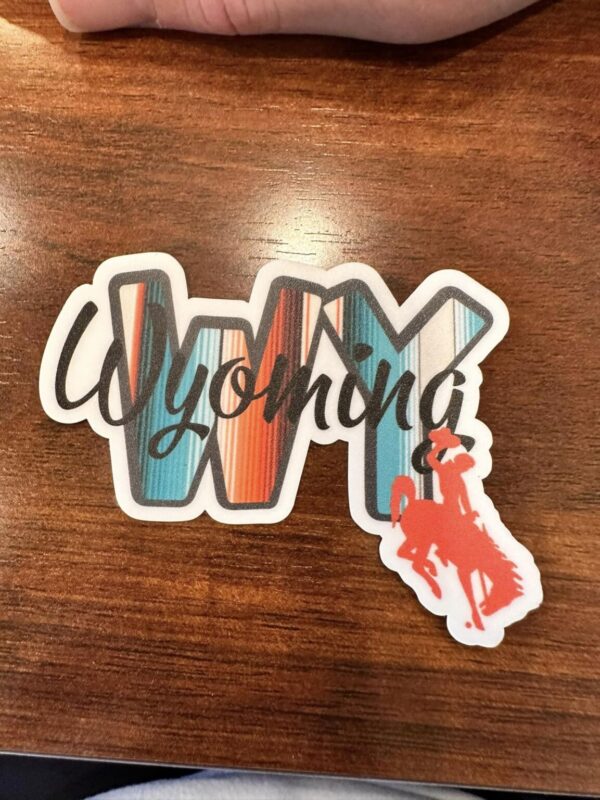 Shop Wyoming Exclusive Wyoming Teal Design 3″ Sticker