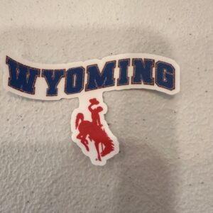 Shop Wyoming Exclusive Wyoming Red, White, and Blue Design 3″ Sticker