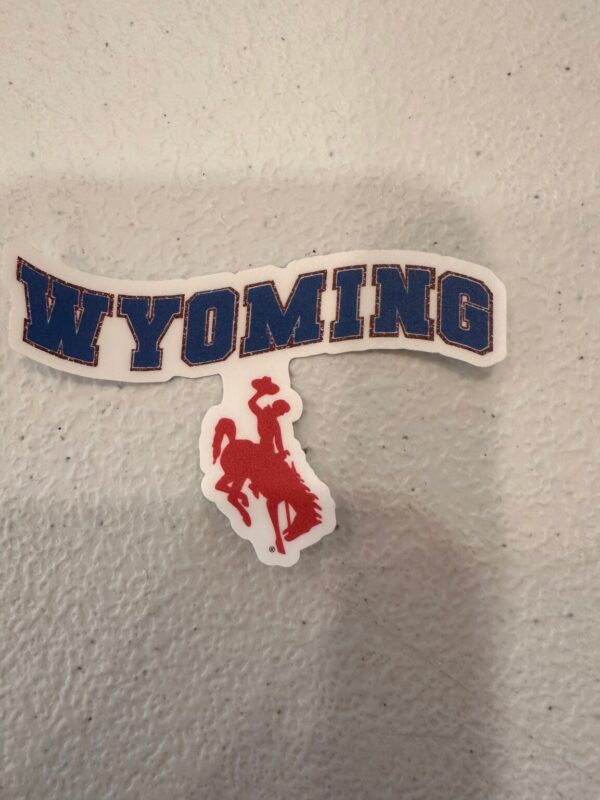 Shop Wyoming Exclusive Wyoming Red, White, and Blue Design 3″ Sticker