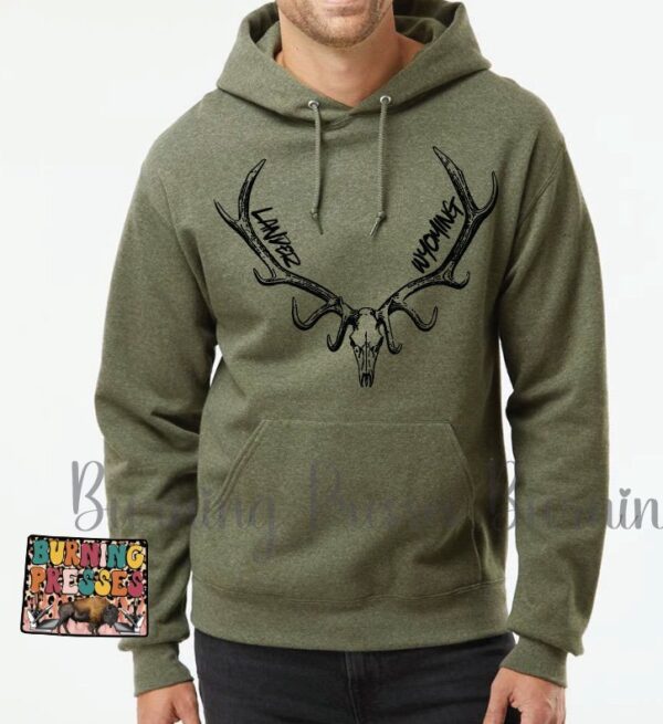 Shop Wyoming Lander Wyoming Elk Skull T-shirt or Hoodie