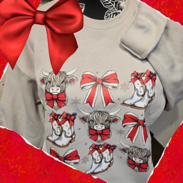 Shop Wyoming Boots, Bows & Bovines! Bella Sweatshirt