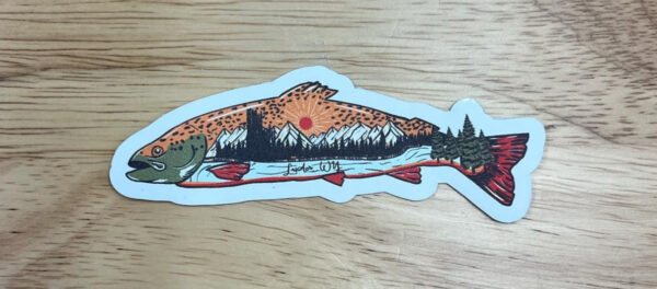 Shop Wyoming Trout with small Lander Wy Design 3.5″ Sticker