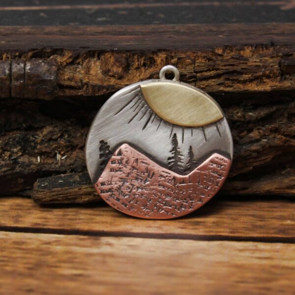 Shop Wyoming Oval Sunburst Mountain Necklace