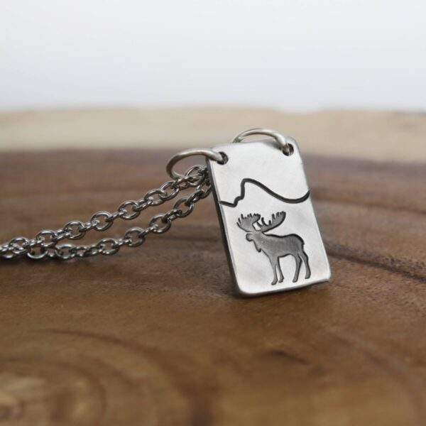 Shop Wyoming Moose  Necklace with Mountain