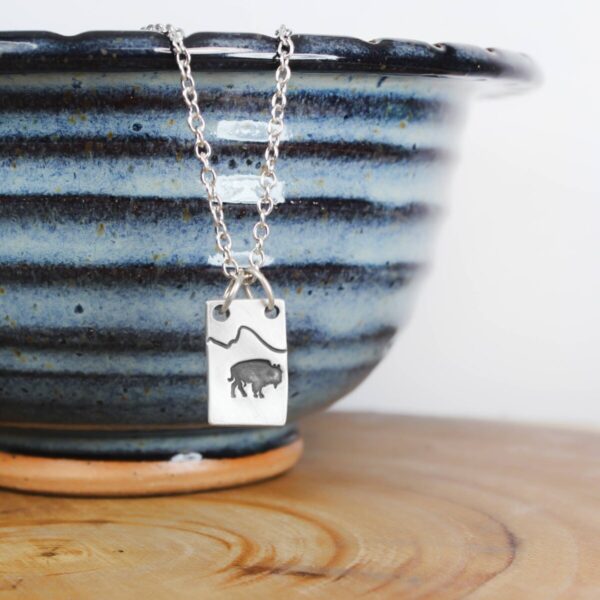 Shop Wyoming Bison Necklace with Mountain